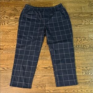 A New Day Black with White Squares Soft Black Pants with Pockets XXL
